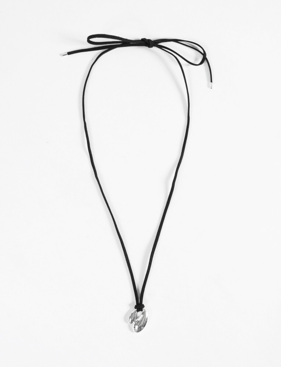 Collar cordón dije medalla - plateado 