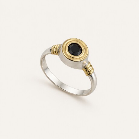 Anillo Punto de Luz Black - Plata y Oro Anillo Punto de Luz Black - Plata y Oro
