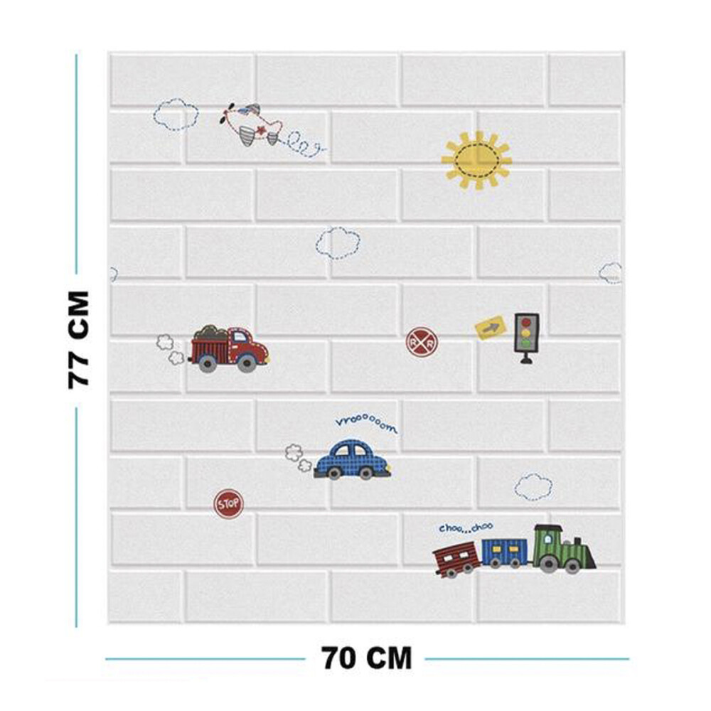 Panel Revestimiento Placa Pared Autoadhesiva Pack x10 Autitos