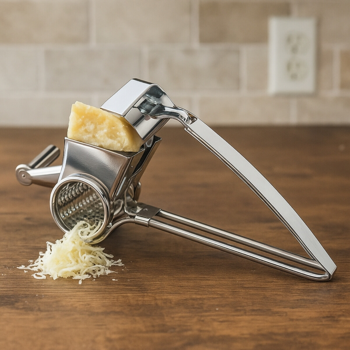 Rallador inox a manivela 2 cuchillas 