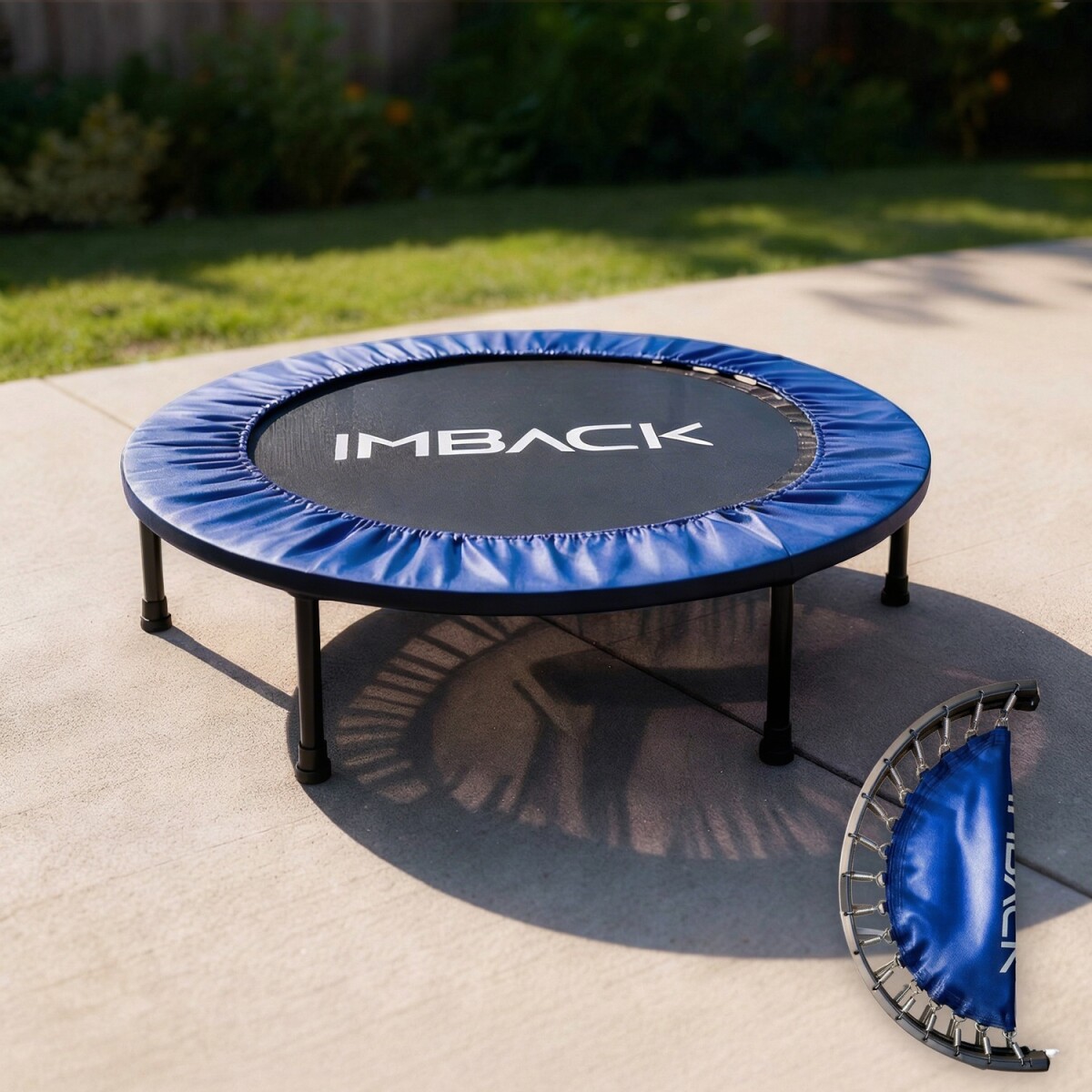 Mini Trampolin Plegable Cama Elástica Saltarín Fitness 102 Cm IMBACK Color Azul 