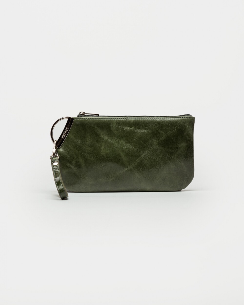 Porta Cosméticos Katy En Cuero Liso Verde
