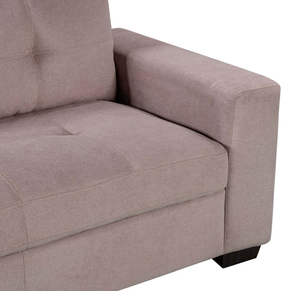 SOFÁ C/CHAISE MÁS DE 4 CUERPOS TELA MARRON DETROIT TAUPE