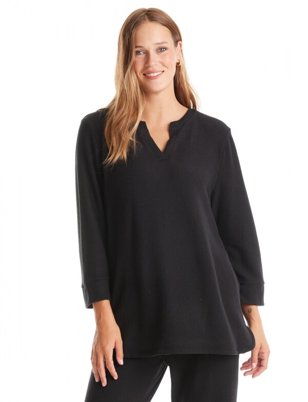 Buzo Soft Esc V NEGRO