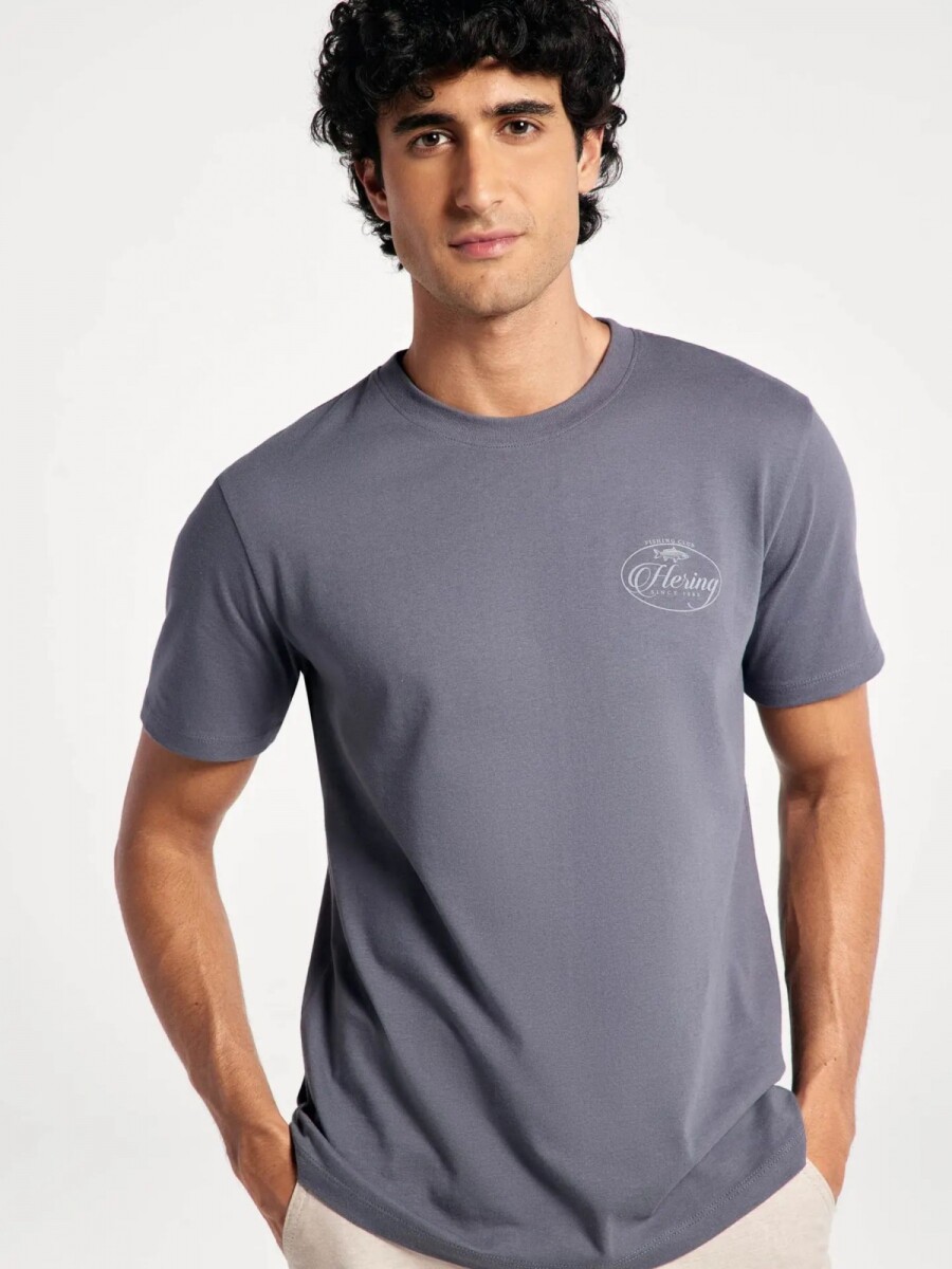 CAMISETA MANGA CORTA CON ESTAMPA - GRIS 