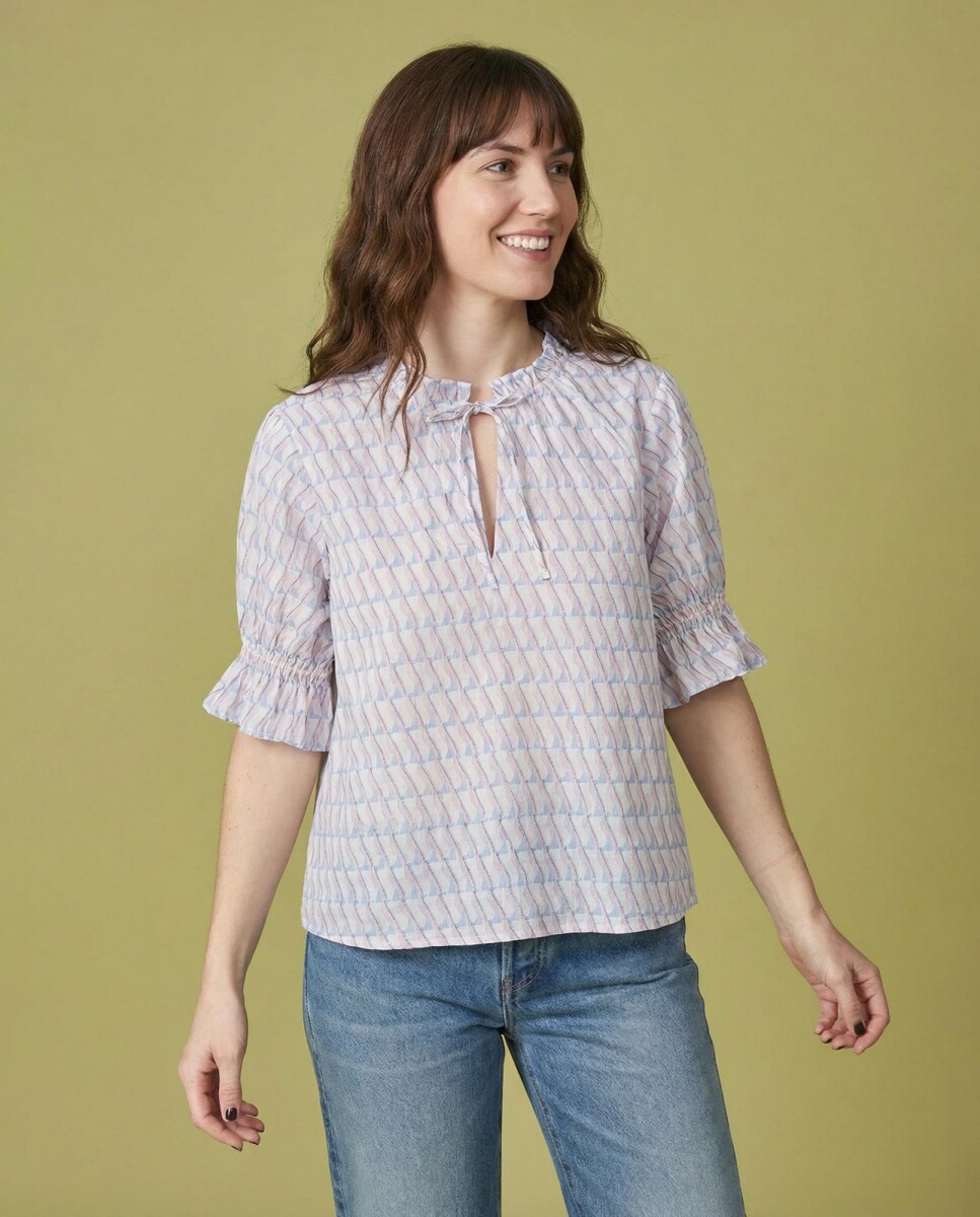Blusa Estampado Geometrico - Gris 