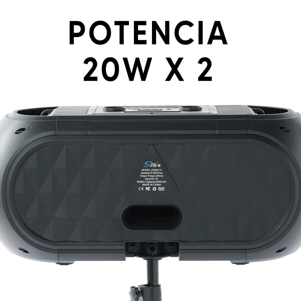 Parlante Portátil Sing-e Zqs6215 Luces Led + Trípode Y Micrófono PARLANTE ARTEC ERP1225 ZQS 6215 LUZ BT