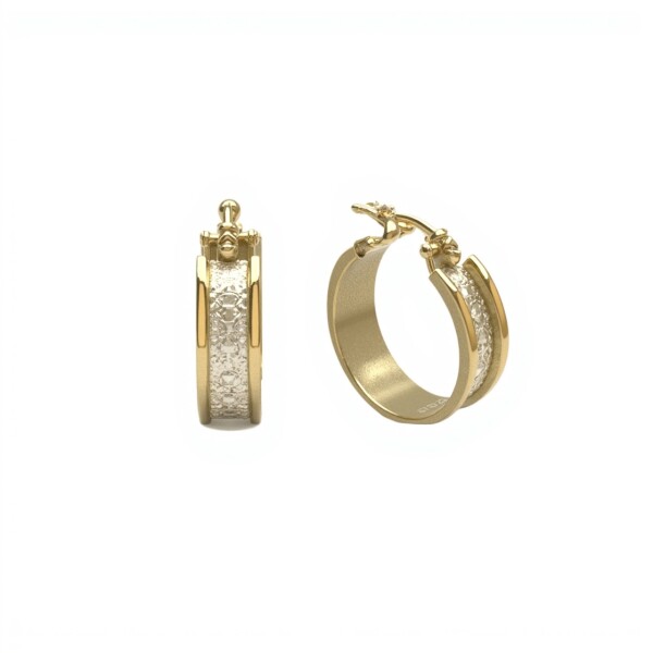 Caravanas Aros esclava-Plata y oro-SIn piedra-CA5144 sinpiedra