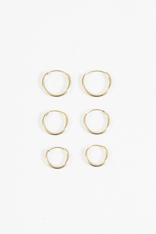 Set de aros pequeños dorado
