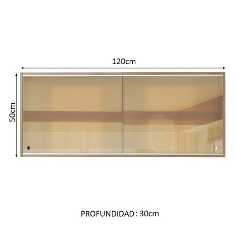 AEREO 120 CM MDP-Y-VIDRIO GRIS LUX