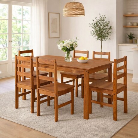 JUEGO DE COMEDOR MESA + 6 SILLAS - CERA JUEGO DE COMEDOR MESA + 6 SILLAS - CERA