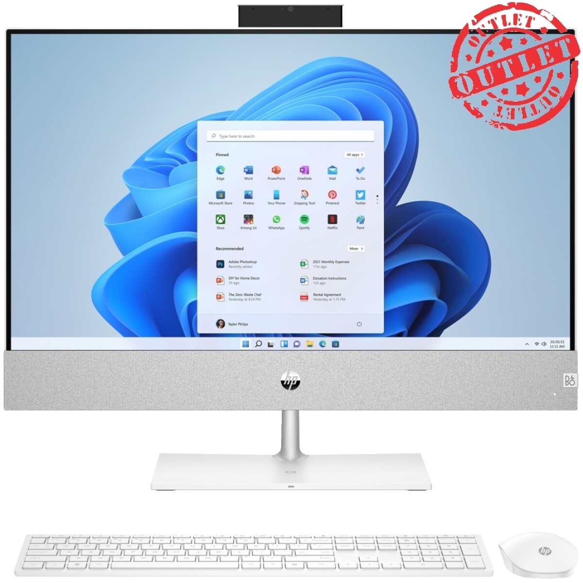 Equipo All in One HP Core i5 4.4GHz, 8GB, 1TB 256GB SSD, 24" FHD (con detalles) 