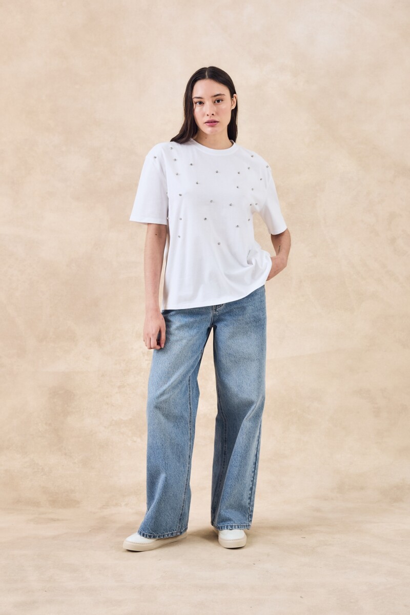 Remerón Algodón Brillo Blanco