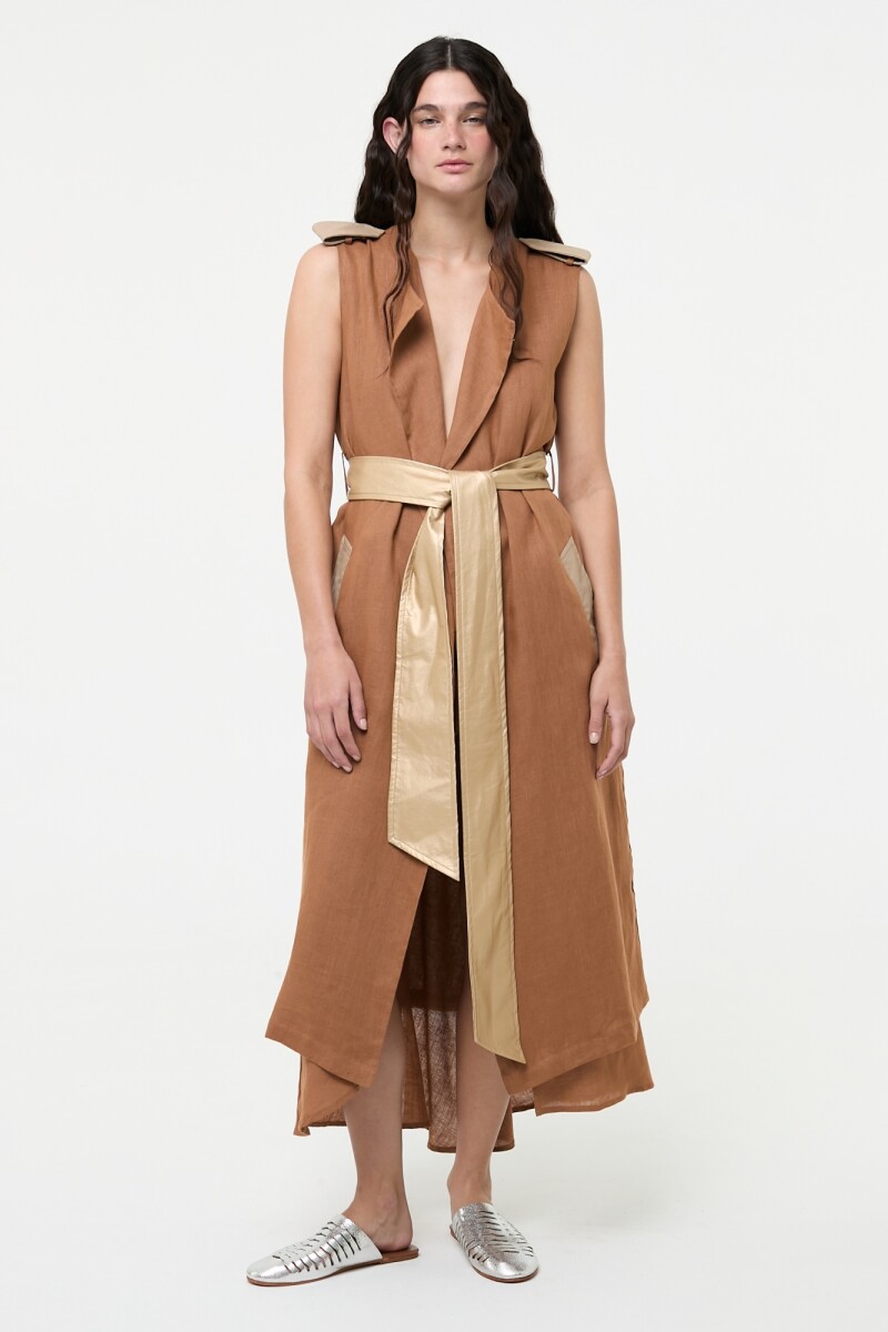 CHALECO LARGO Camel