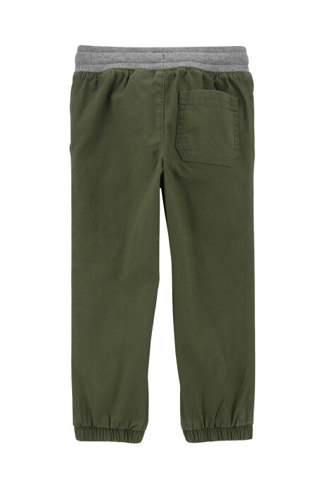 Pantalón deportivo de lona, verde Sin color