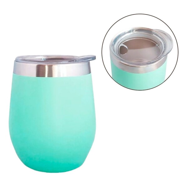 Mate Vaso Térmico 230ml Con Tapa Acero Inoxidable Calidad Color Variante Verdeagua