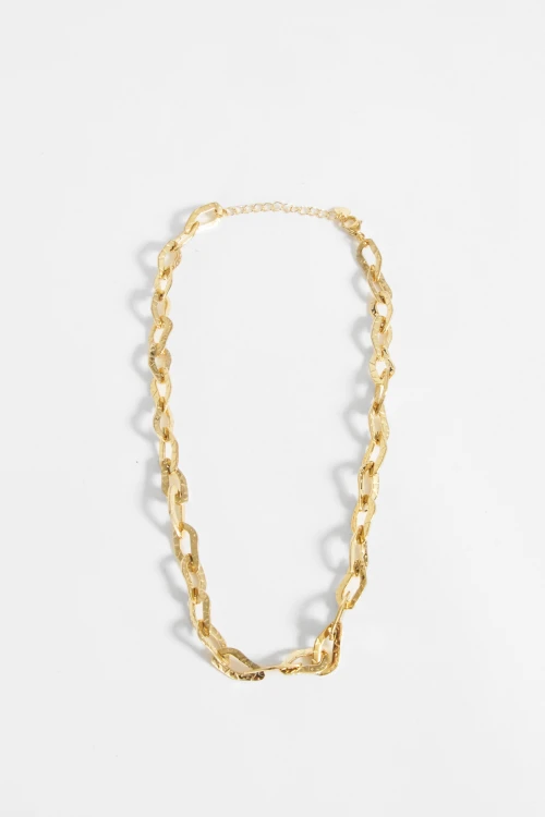 Collar eslabones acero dorado
