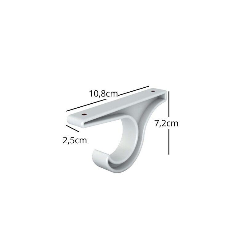 Soporte de techo simple 28mm x 19mm BLANCO