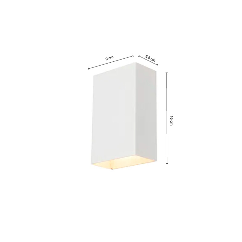 ARTEFACTO BOLOGNA DECORATIVO PARA ADOSAR EN PARED BIDIRECCIONAL GRANDE Lámpara de Pared Bologna Bidireccional Blanco Grande