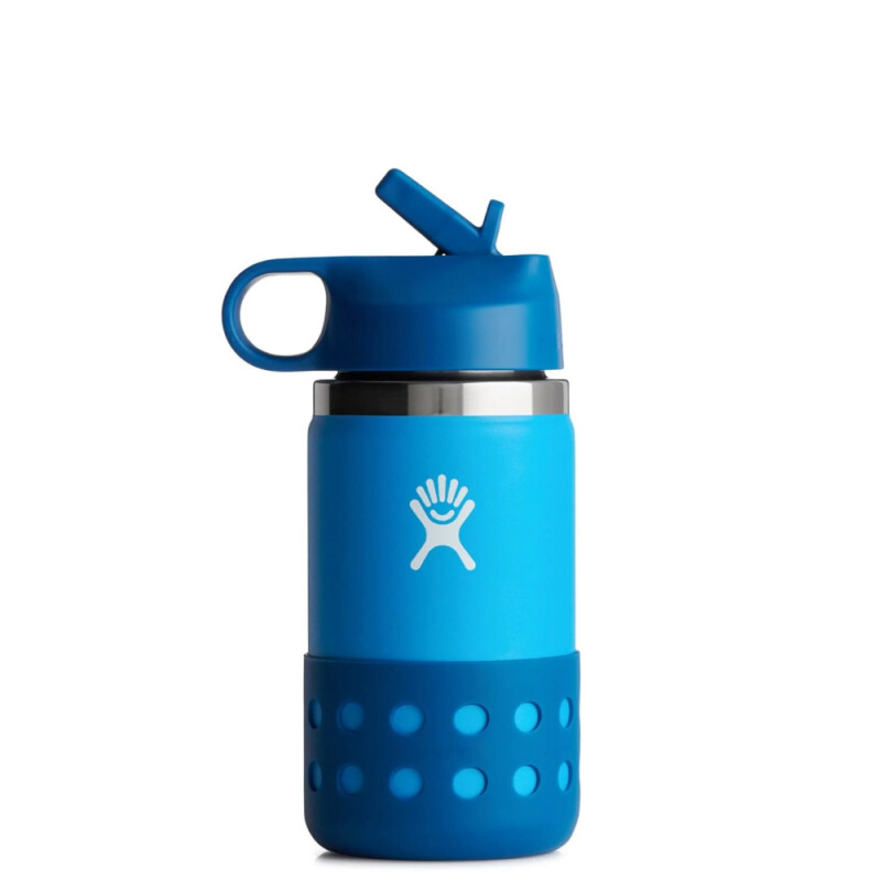 Botella Hydro Flask 12 Oz Kids Wide Mouth Straw Lid And Boot Lake - Azul Botella Hydro Flask 12 Oz Kids Wide Mouth Straw Lid And Boot Lake - Azul