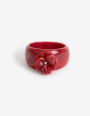 Brazaletes Acrilico Brazalete Flor Resina - Dorado