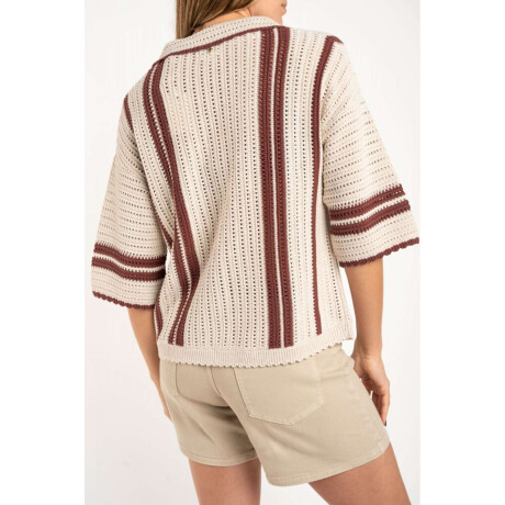 Camisa Crochet Rayada Nacar