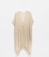 Kimono Tejido Con Flecos Blanco Crudo