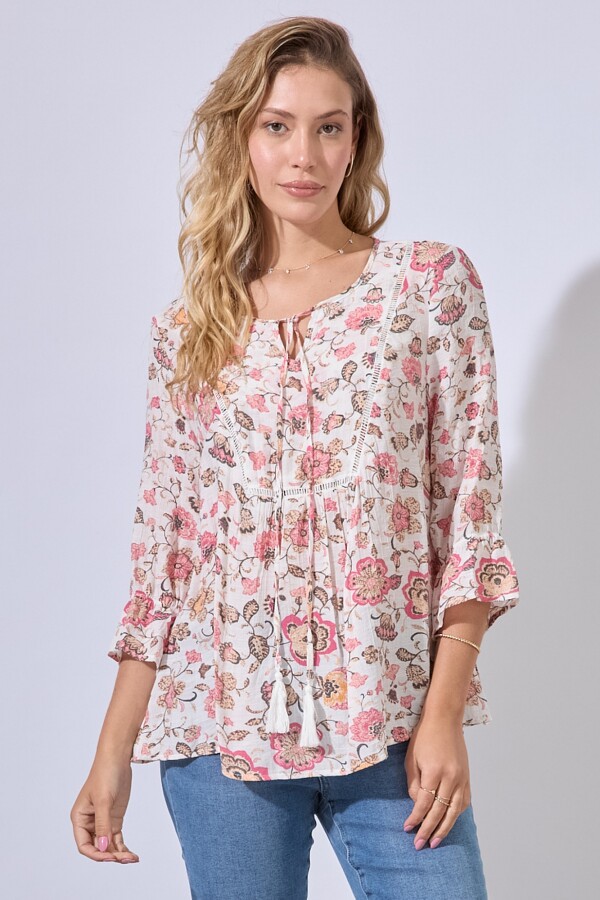 Blusa Garden BLANCO/MULTI