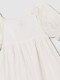 Vestido De Openwork Engomado Blanco Roto