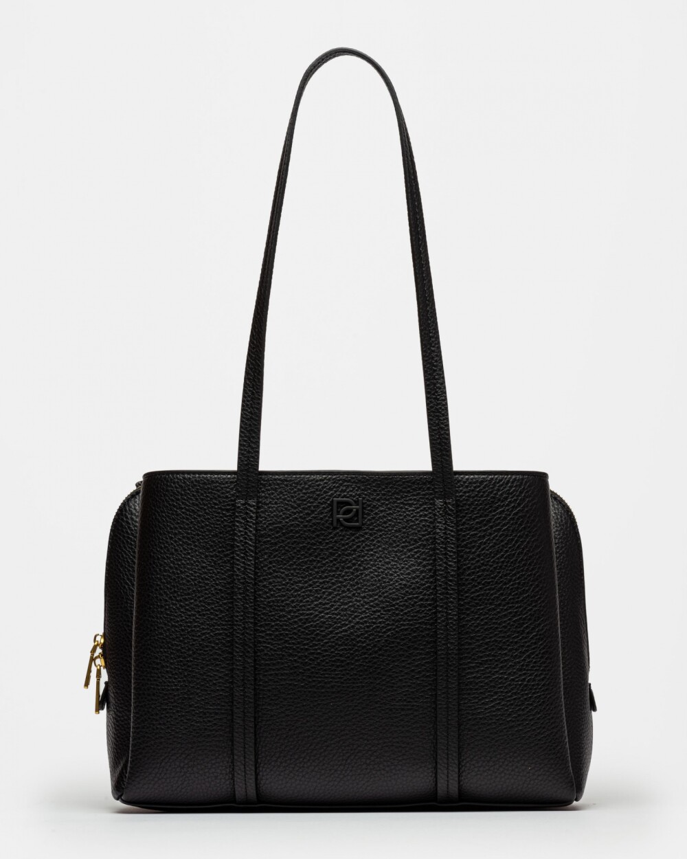 Cartera al Hombro Oslo en Efecto Cuero Graneado Negro