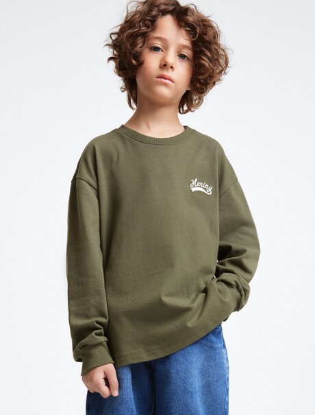 BUZO INFANTIL CON ESTAMPA - VERDE VERDE