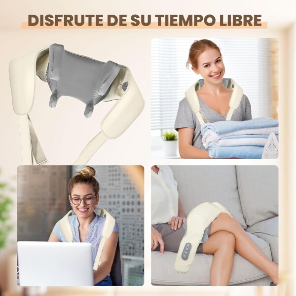 Masajeador Cervical Goldtech Electrico Espalda Cuello Hombro Variante Color Gris