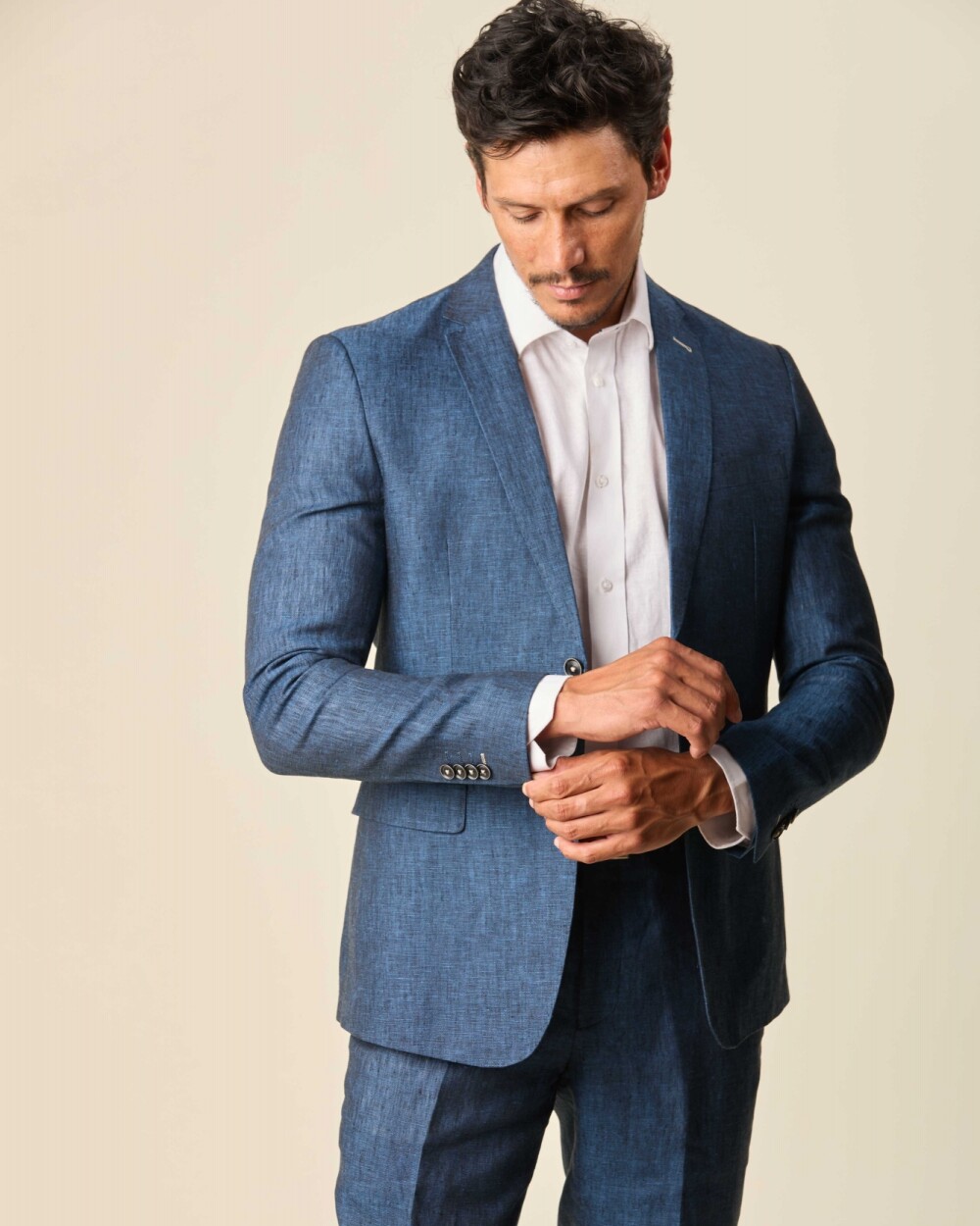 Saco Sport Lino Classic Fit Azul