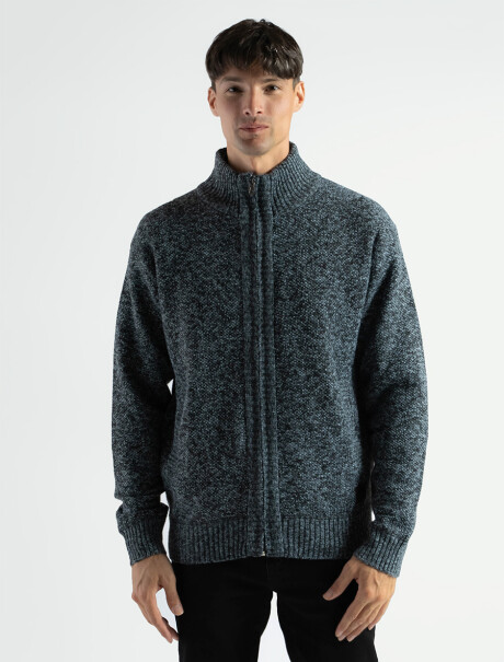 Campera de Punto Lisa Forrada Gris Oscuro