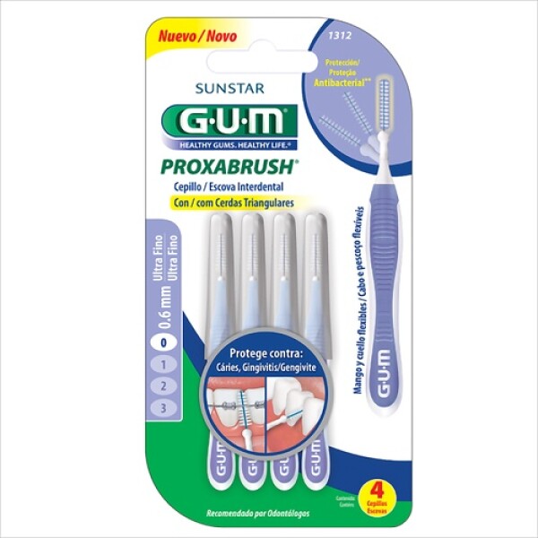 Cepillo Interdental Ultra Fino 0.6 mm x4 Unidades - GUM Cepillo Interdental Ultra Fino 0.6 mm x4 Unidades - GUM