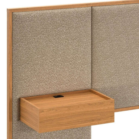 Respaldo Queen con mesa de luz Gael Moderna Marron