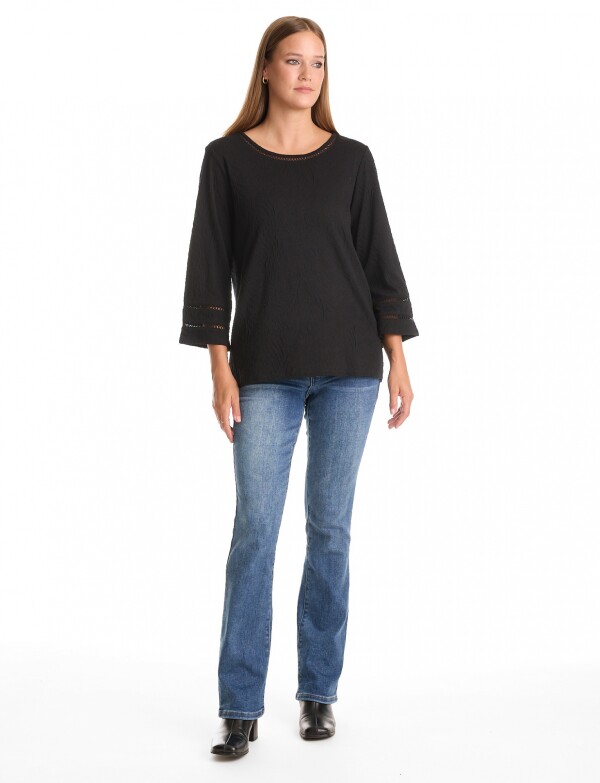 Blusa Gofrada NEGRO