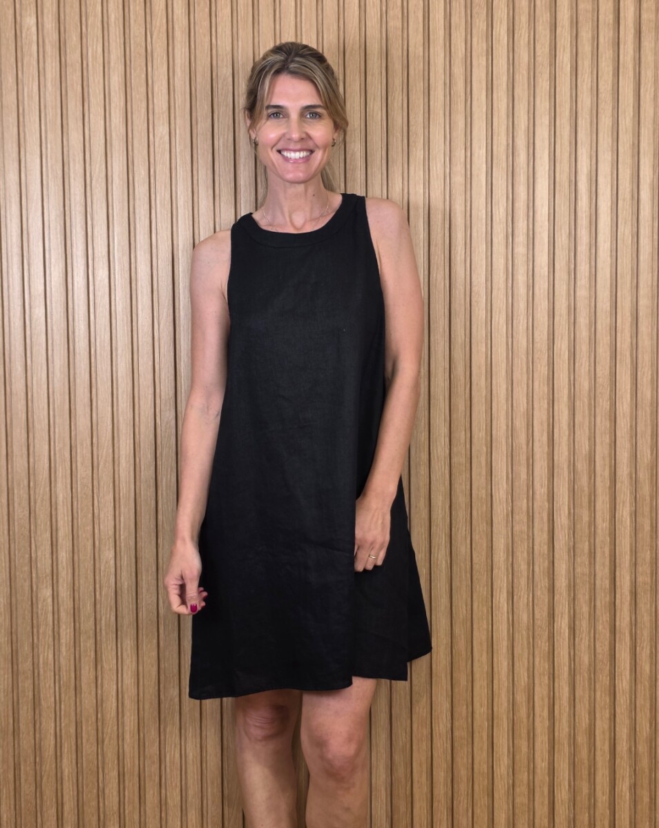 Vestido Veri - Lino Negro 