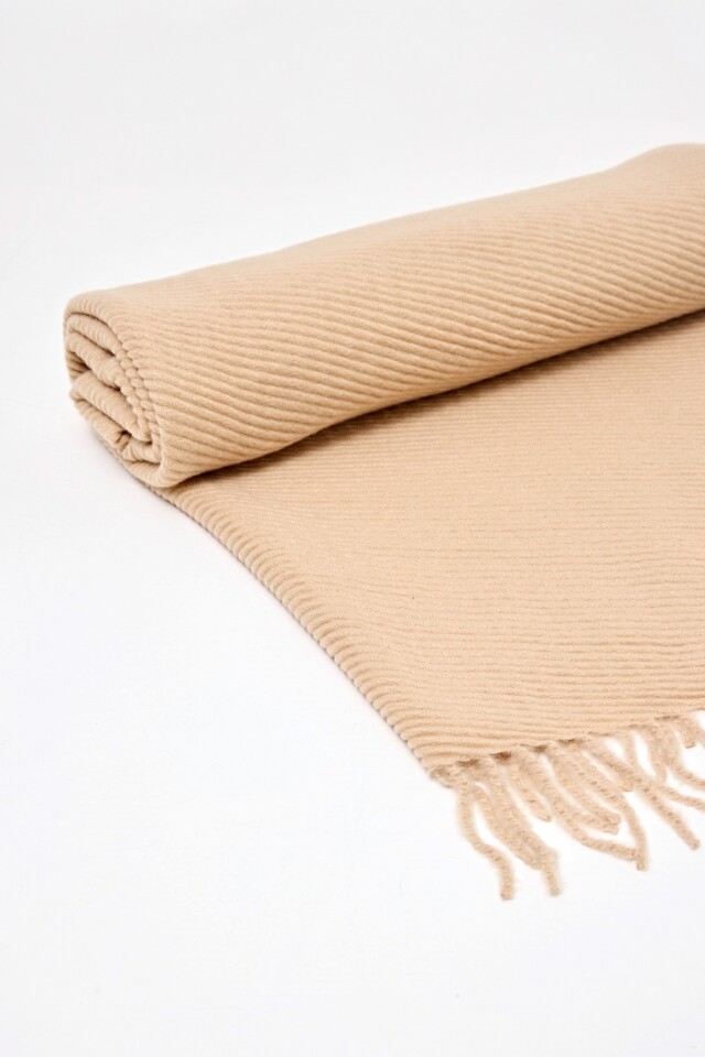 Pashmina plisada beige