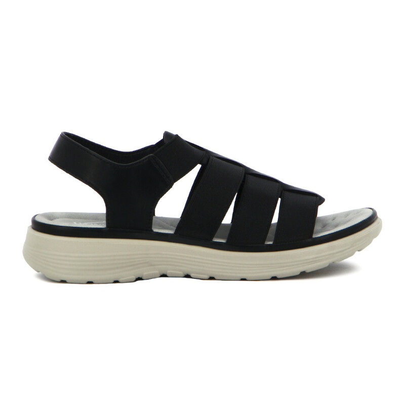 Wonder Sandalia Dama Confort Tres Tiras C/ Pulsera Negro
