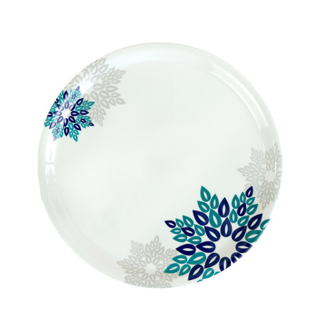 BANDEJA MELAMINA REDONDA 16´ LINEA FLORAL AZUL-VE 40X2.1CM 500GR BANDEJA MELAMINA REDONDA 16´ LINEA FLORAL AZUL-VE 40X2.1CM 500GR