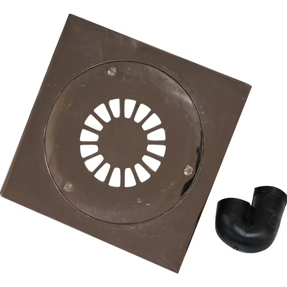 Rejilla bronce cromada c/sifón caja plomo 15x15cm Rejilla Bronce Cromada C/sifón Caja Plomo 15x15cm