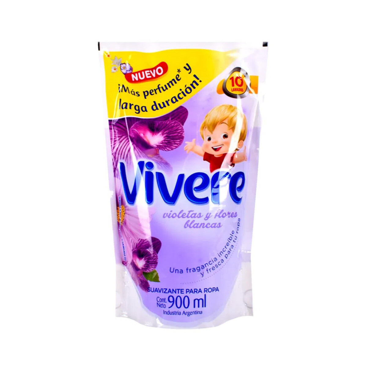 Suavizante VIVERE Doypack 900ML - Violetas y Flores Blancas 