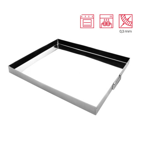 Asadera con Asas de Acero Inoxidable 40 x 30 x 3,5 Ibili Asadera con Asas de Acero Inoxidable 40 x 30 x 3,5 Ibili
