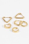 Set de aros geométricos acero dorado