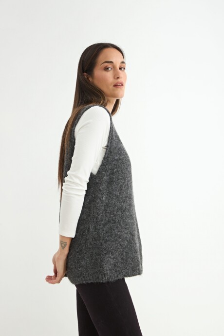 CHALECO TEJIDO CYNARA GRIS OSCURO