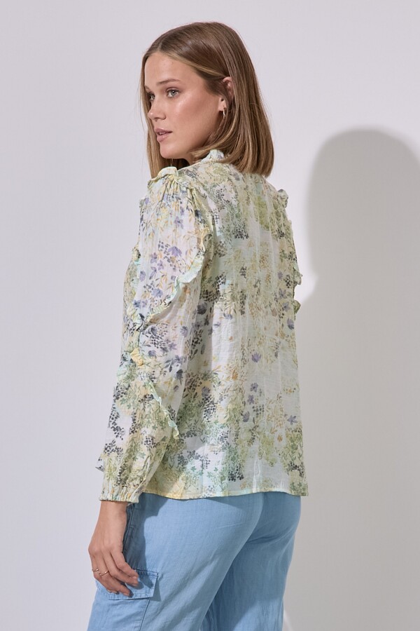 Blusa Lazo Gasa Print VERDE/MULTI