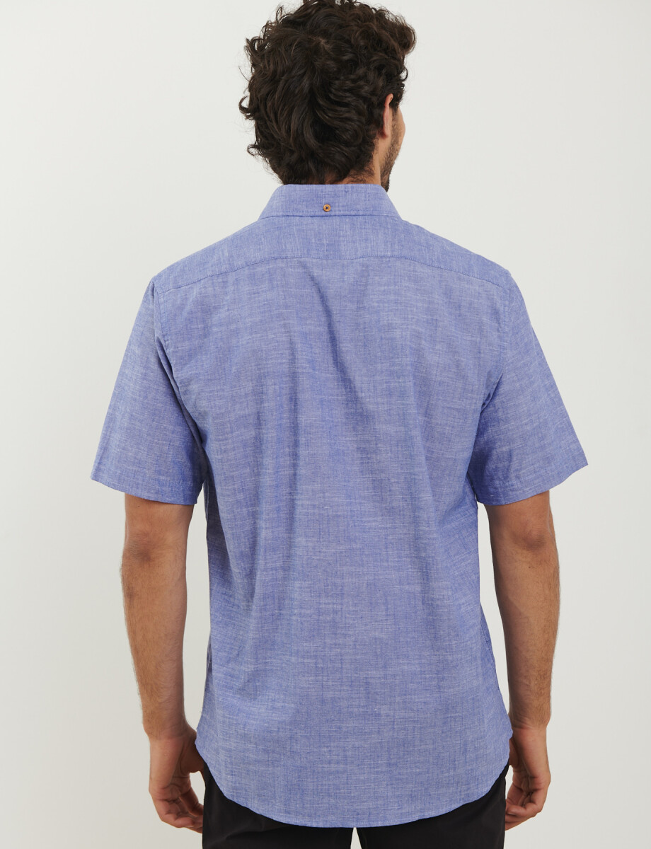 012506 CAMISA HARRINGTON LABEL Azul Piedra Melange