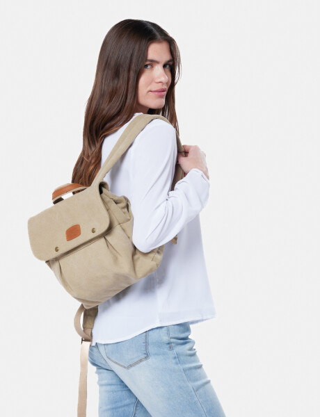 MOCHILA EN CANVAS Beige