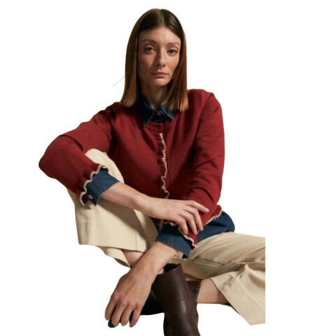 CARDIGAN ROSELA S-XXL ROJO TABAS